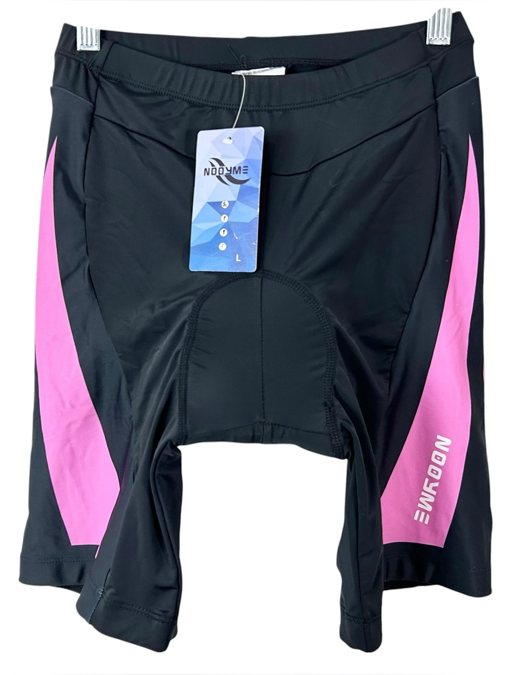 NOOYME Women's 3D Padded Cycling Shorts with Pink Side Panels size Large